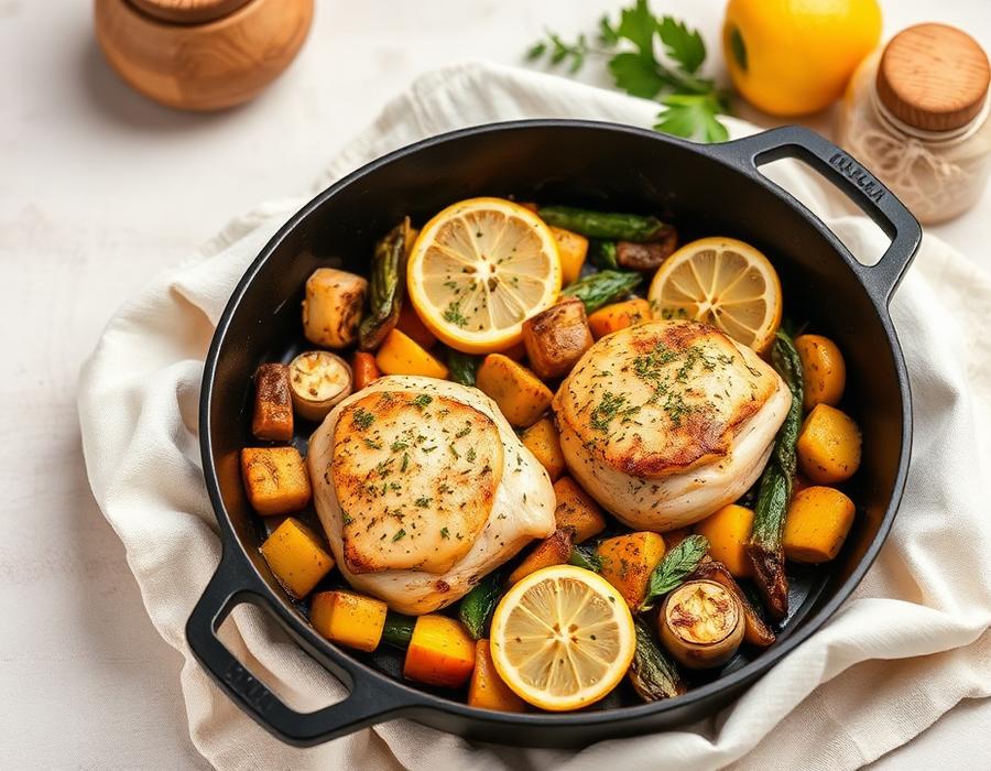 One-Pan Lemon Herb Chicken with Roasted Roots